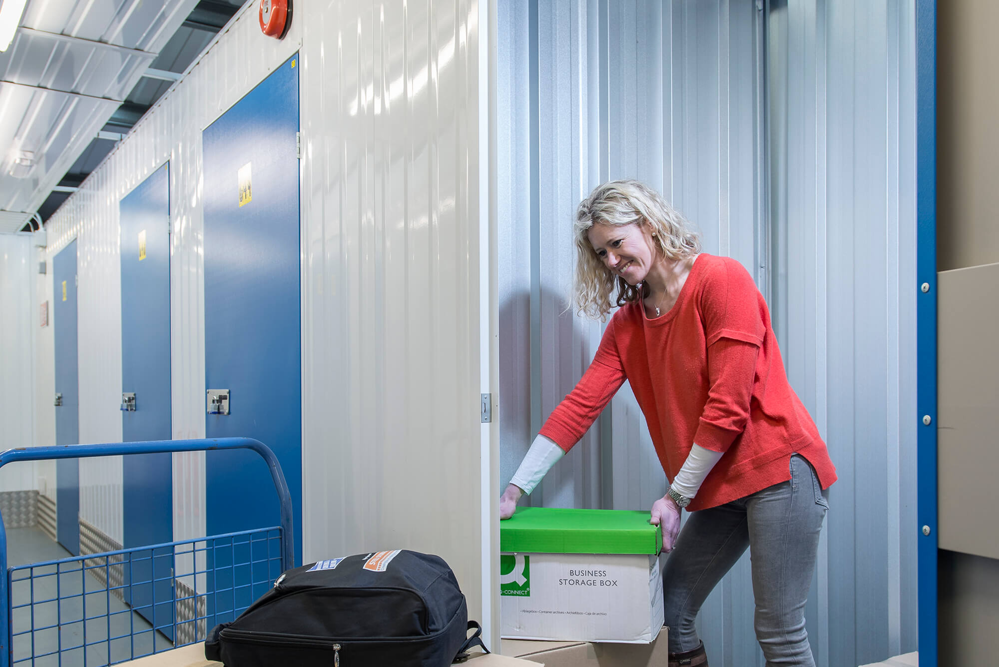 Woman using self storage