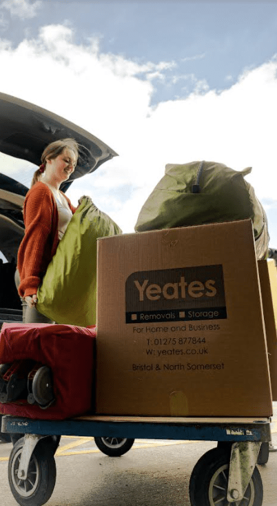Woman using self storage